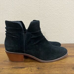 Cole Haan Women Block Heel Slouch Booties Alayna  Black Suede Size 10B Classic